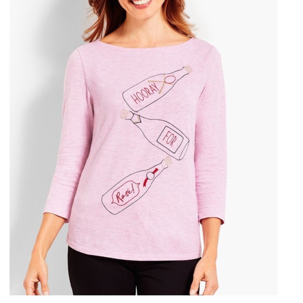 Talbots Hooray for Rose Top Size L